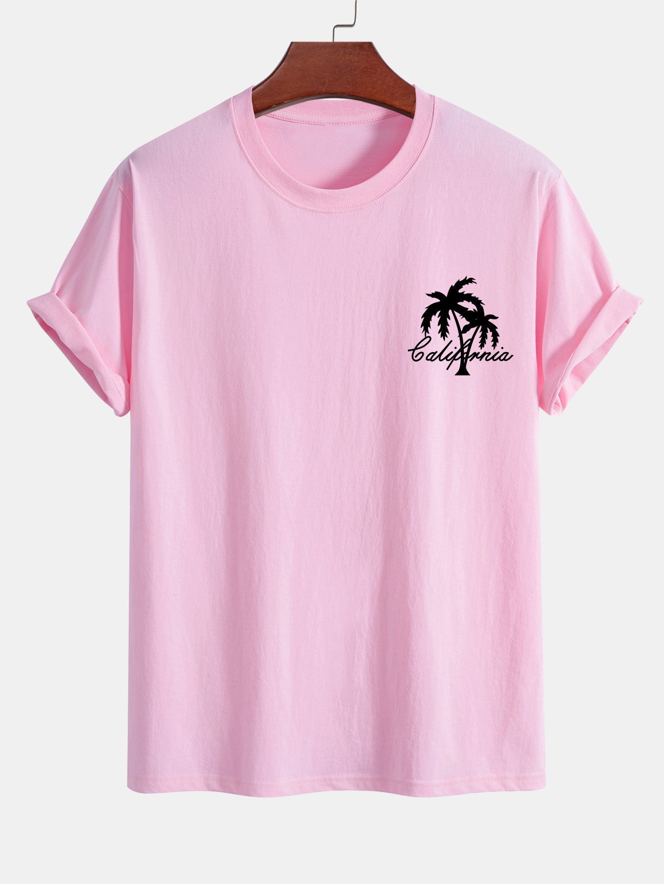 California Palm Tree Print Cotton T-Shirt & Swim Shorts